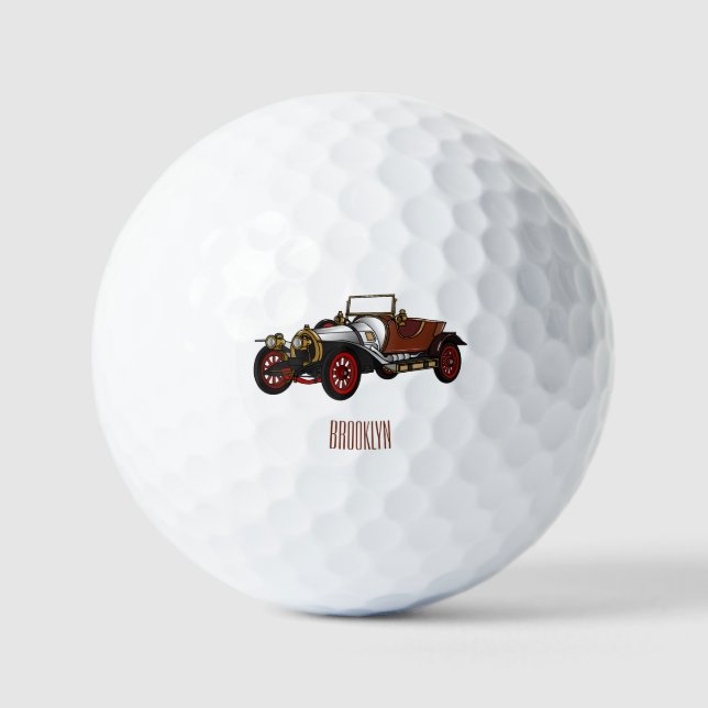 Pelotas De Golf Ilustracion personalizado clásico de 1920 (Anverso)