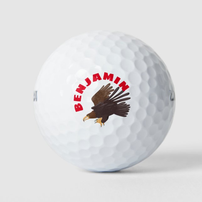 Pelotas De Golf Ilustracion personalizado de águila dorada diverti (Anverso)