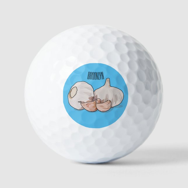 Pelotas De Golf Ilustracion personalizado de ajo (Anverso)