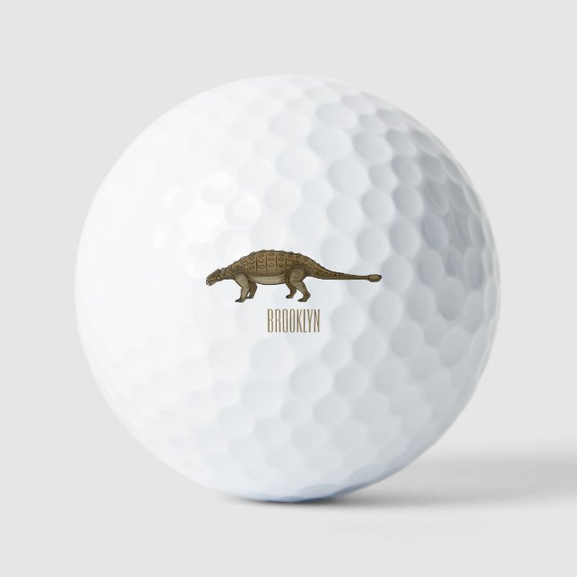 Pelotas De Golf Ilustracion personalizado de Ankylosaurus (Anverso)