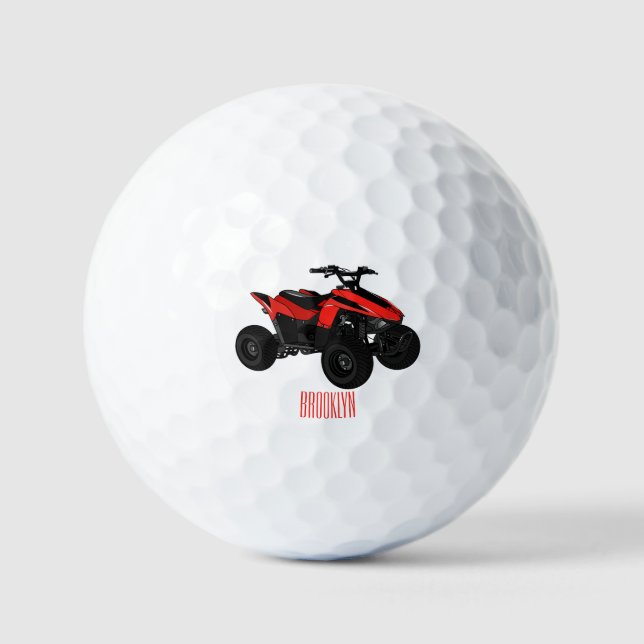 Pelotas De Golf Ilustracion personalizado de atv de cuatro bicicle (Anverso)