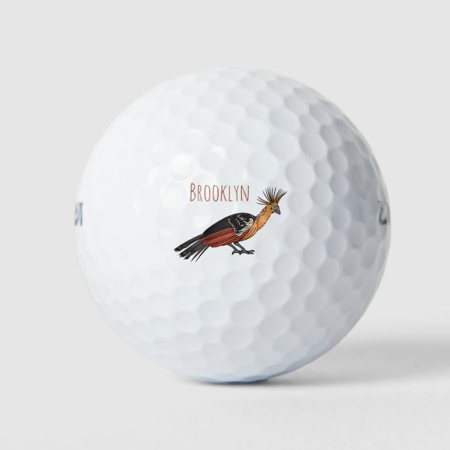Pelotas De Golf Ilustracion personalizado de aves de Hoatzin (Anverso)