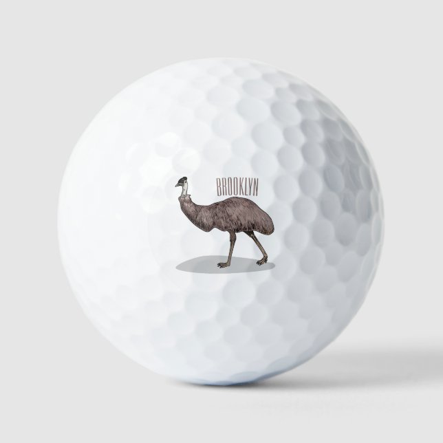 Pelotas De Golf Ilustracion personalizado de aves de la Uem (Anverso)