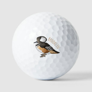 Pelotas De Golf Ilustracion personalizado de aves merganser con ca