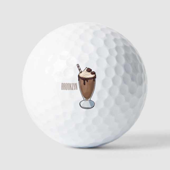 Pelotas De Golf Ilustracion personalizado de batido de chocolate (Anverso)