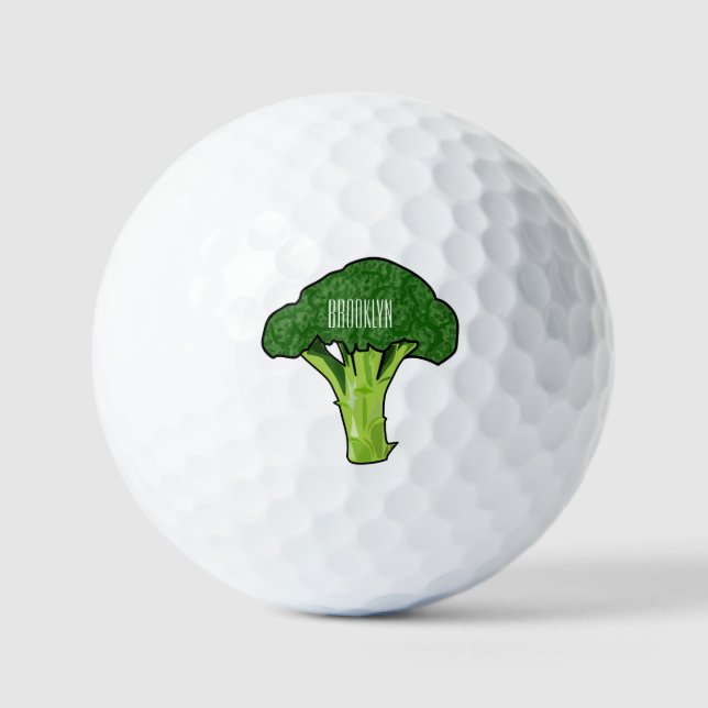 Pelotas De Golf Ilustracion personalizado de Broccoli (Anverso)