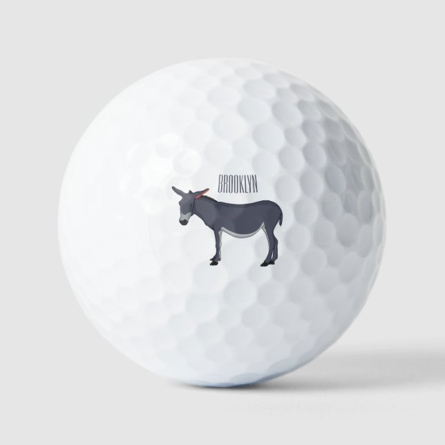 Pelotas De Golf Ilustracion personalizado de burro (Anverso)