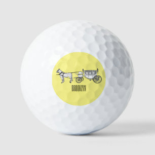 Pelotas De Golf ilustracion personalizado de caballos y carruajes