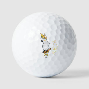 Pelotas De Golf Ilustracion personalizado de cacatúa con crema de 