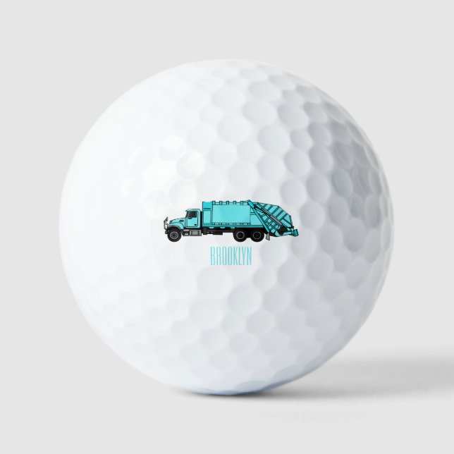 Pelotas De Golf Ilustracion personalizado de camión de basura (Anverso)