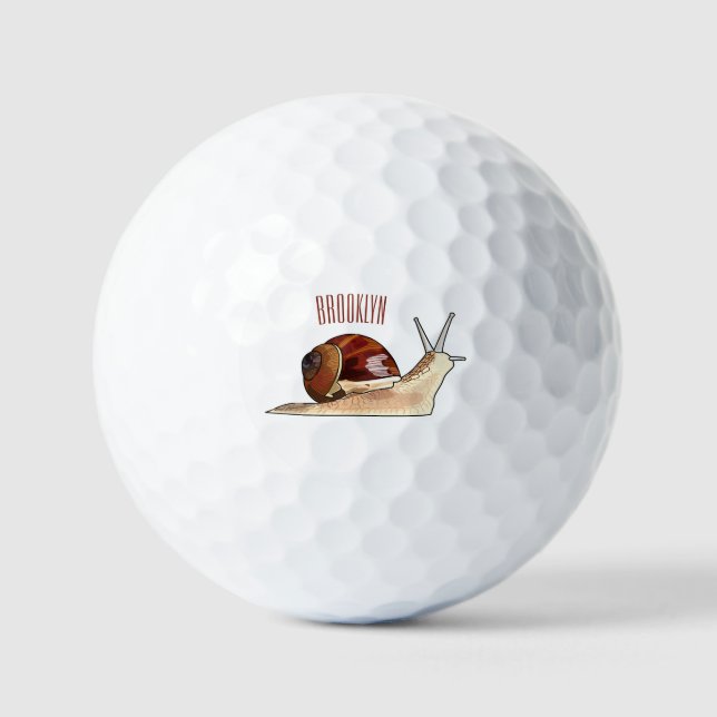 Pelotas De Golf Ilustracion personalizado de caracoles (Anverso)