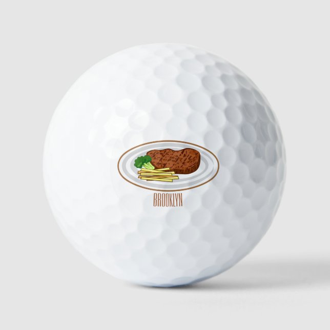 Pelotas De Golf Ilustracion personalizado de carne (Anverso)
