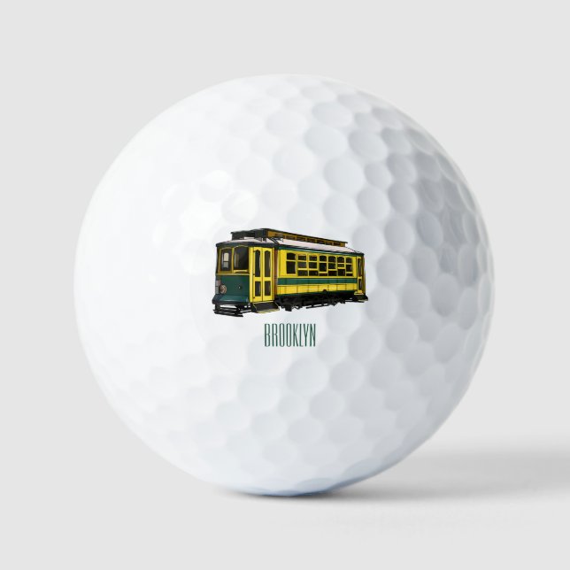 Pelotas De Golf Ilustracion personalizado de carrito de Mata (Anverso)