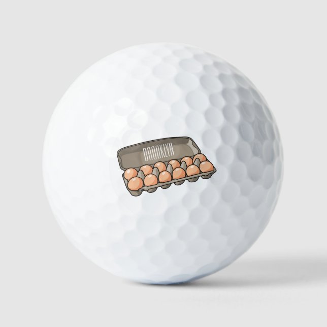 Pelotas De Golf Ilustracion personalizado de cartón de huevo (Anverso)