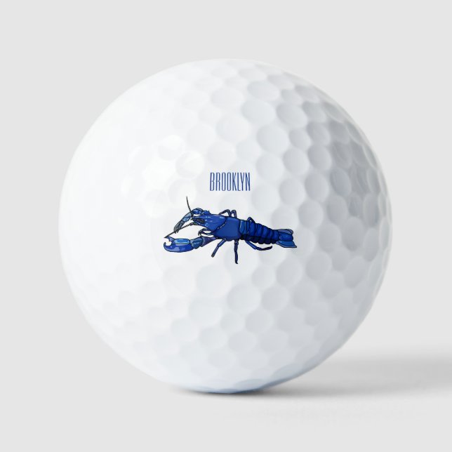 Pelotas De Golf Ilustracion personalizado de cigalas de marrón azu (Anverso)