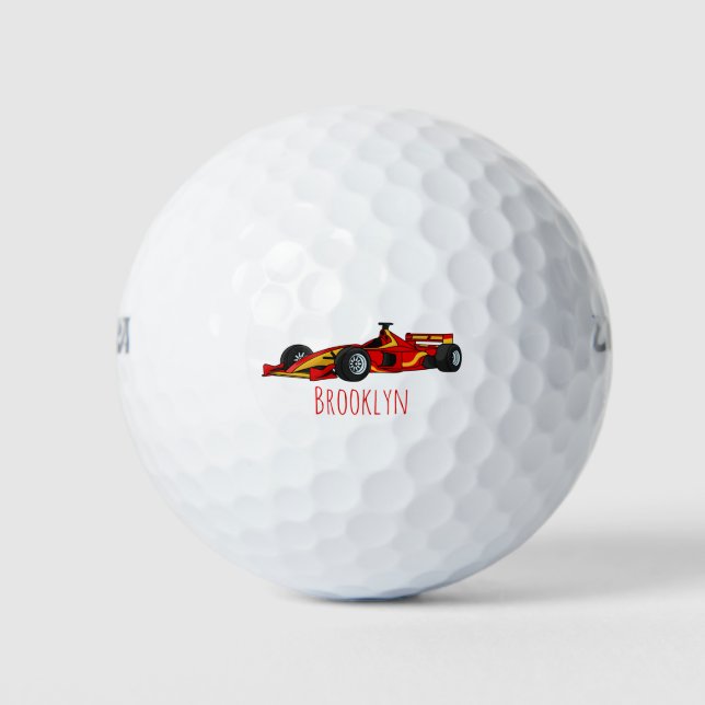 Pelotas De Golf Ilustracion personalizado de coches de carreras de (Anverso)