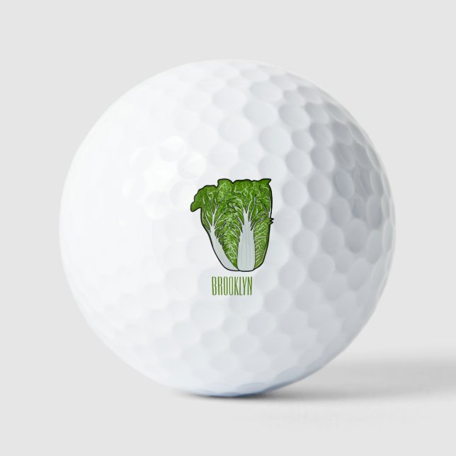Pelotas De Golf Ilustracion personalizado de col chino (Anverso)