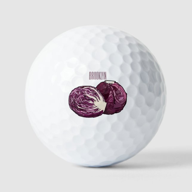 Pelotas De Golf Ilustracion personalizado de col roja (Anverso)