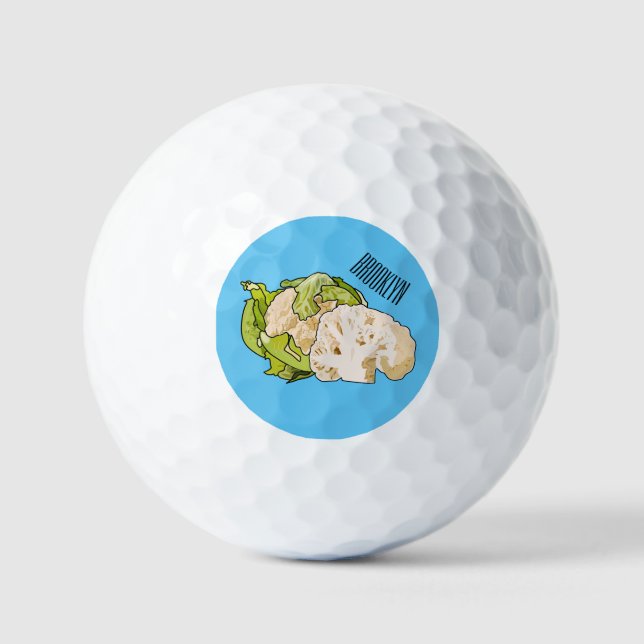Pelotas De Golf Ilustracion personalizado de coliflor (Anverso)