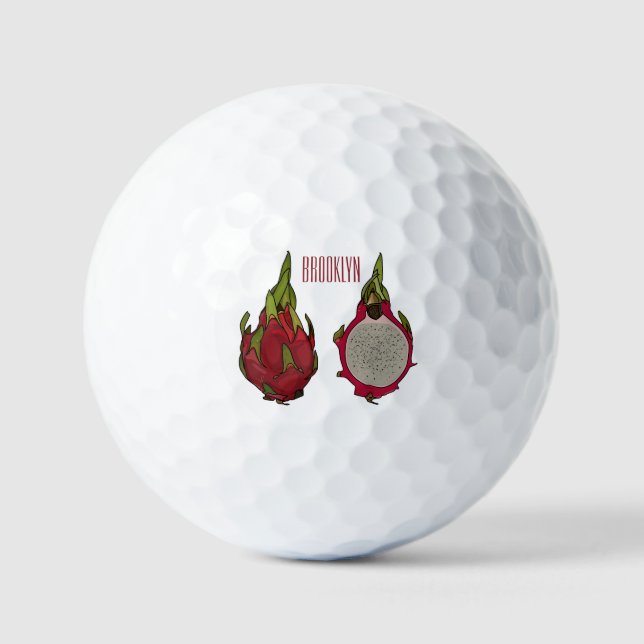 Pelotas De Golf Ilustracion personalizado de fruta dragón (Anverso)