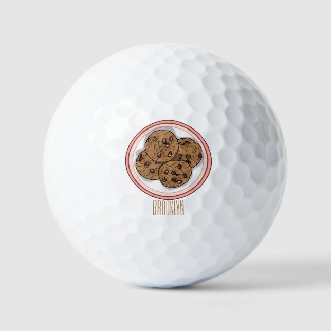 Pelotas De Golf Ilustracion personalizado de galletas de chocolate (Anverso)
