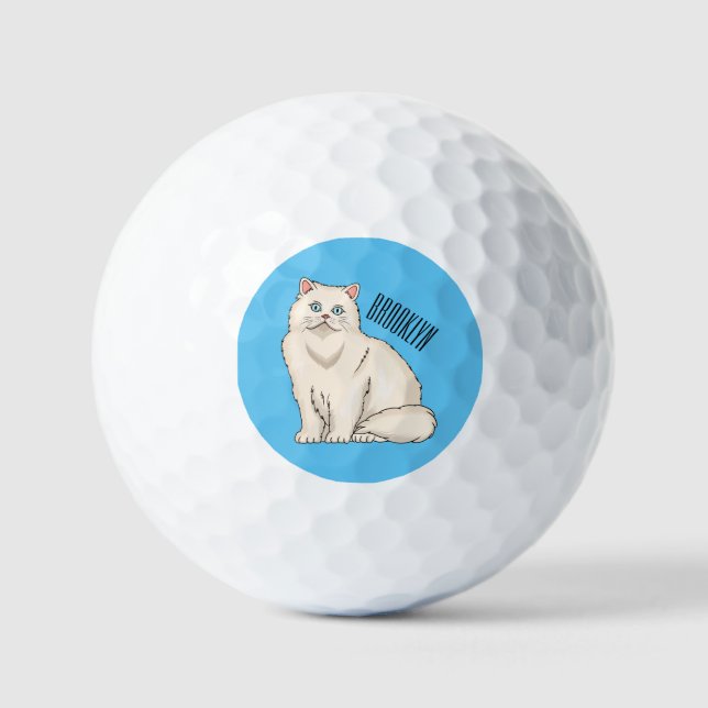 Pelotas De Golf Ilustracion personalizado de gato persa (Anverso)