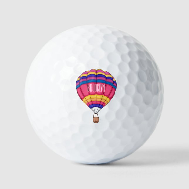 Pelotas De Golf Ilustracion personalizado de globo aerostático (Anverso)