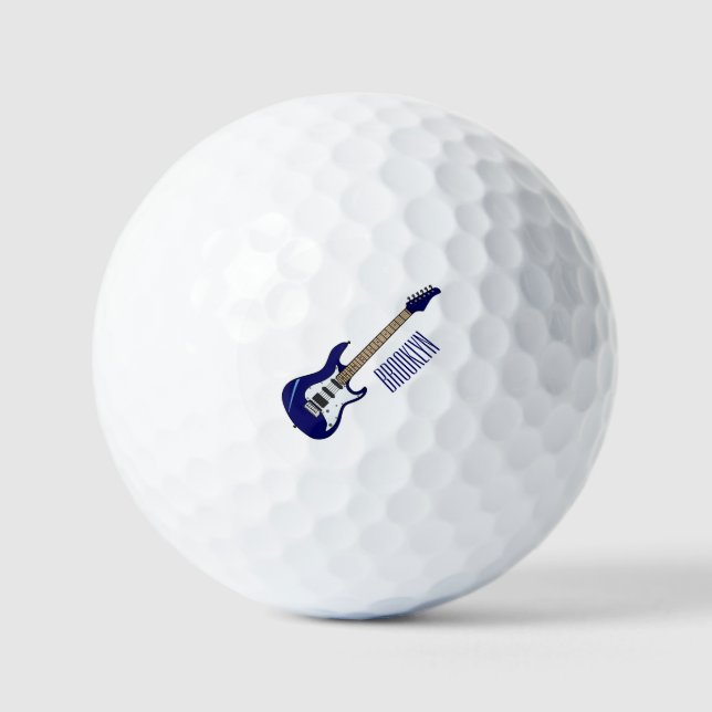 Pelotas De Golf Ilustracion personalizado de guitarra eléctrica (Anverso)