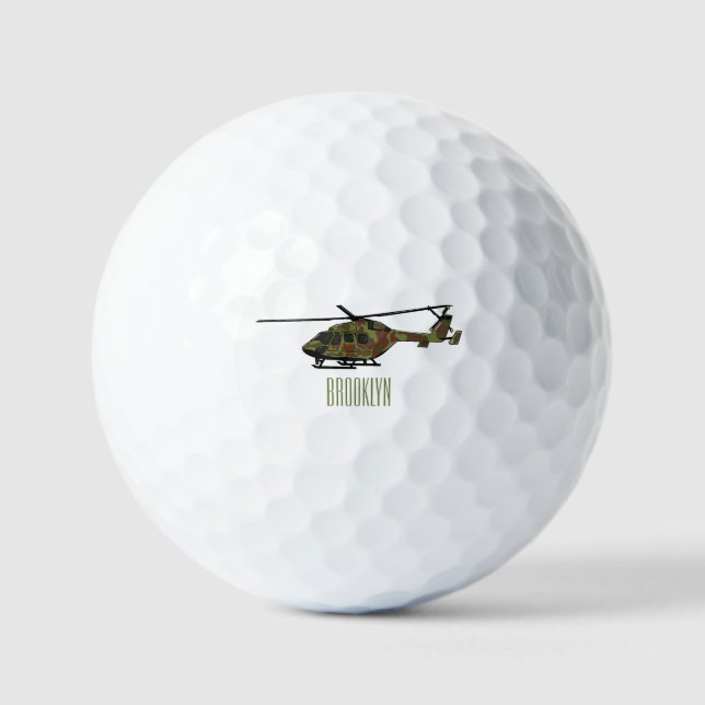 Pelotas De Golf Ilustracion personalizado de helicópteros del ejér (Anverso)