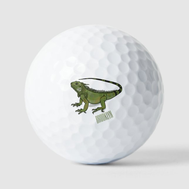 Pelotas De Golf Ilustracion personalizado de Iguana (Anverso)