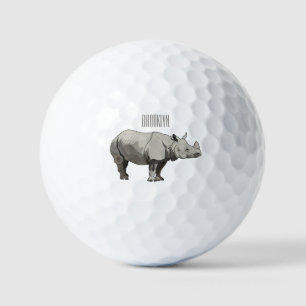 Pelotas De Golf Ilustracion personalizado de Javan rhinoceros
