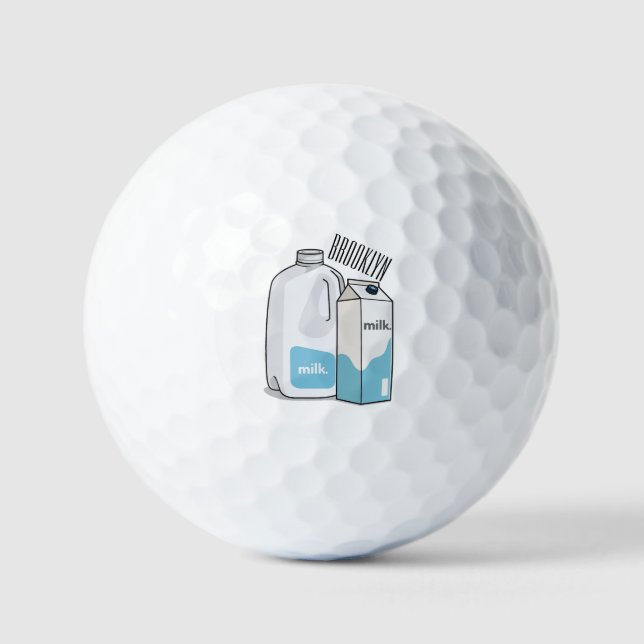 Pelotas De Golf Ilustracion personalizado de leche (Anverso)