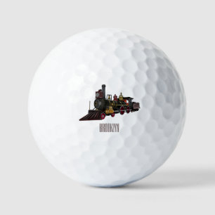 Pelotas De Golf Ilustracion personalizado de locomotora de vapor