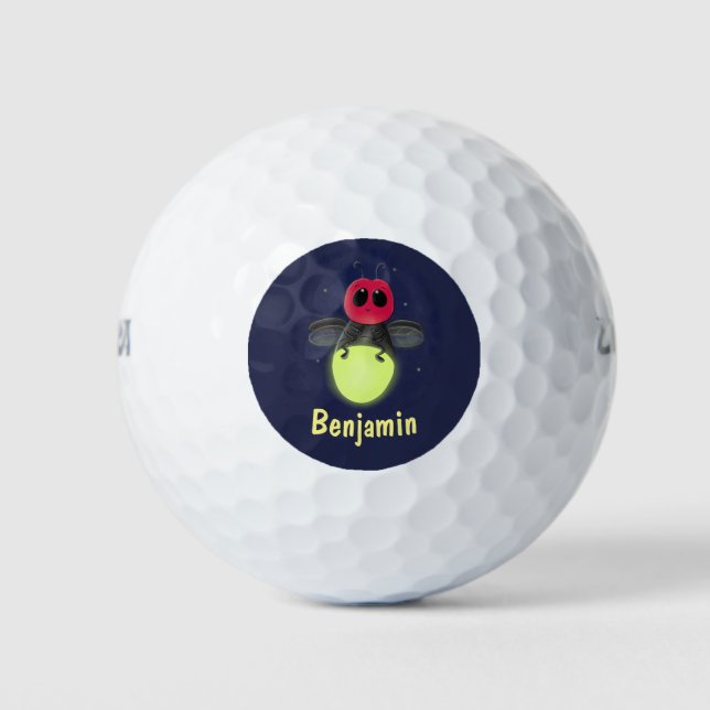 Pelotas De Golf Ilustracion personalizado de luciérnaga de bichos  (Anverso)