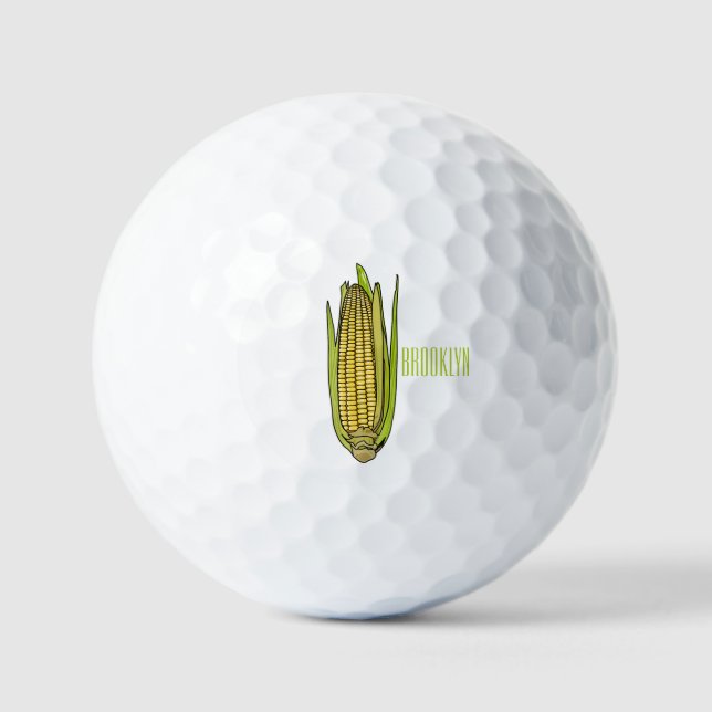 Pelotas De Golf Ilustracion personalizado de maíz (Anverso)
