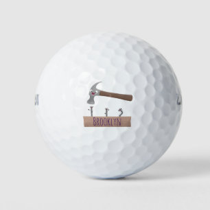 Pelotas De Golf Ilustracion personalizado de martillo y clavos lin