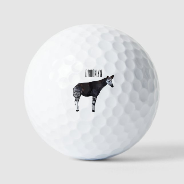 Pelotas De Golf Ilustracion personalizado de Okapi (Anverso)