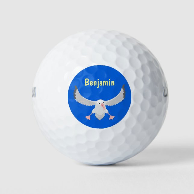 Pelotas De Golf Ilustracion personalizado de pájaro de albatross (Anverso)