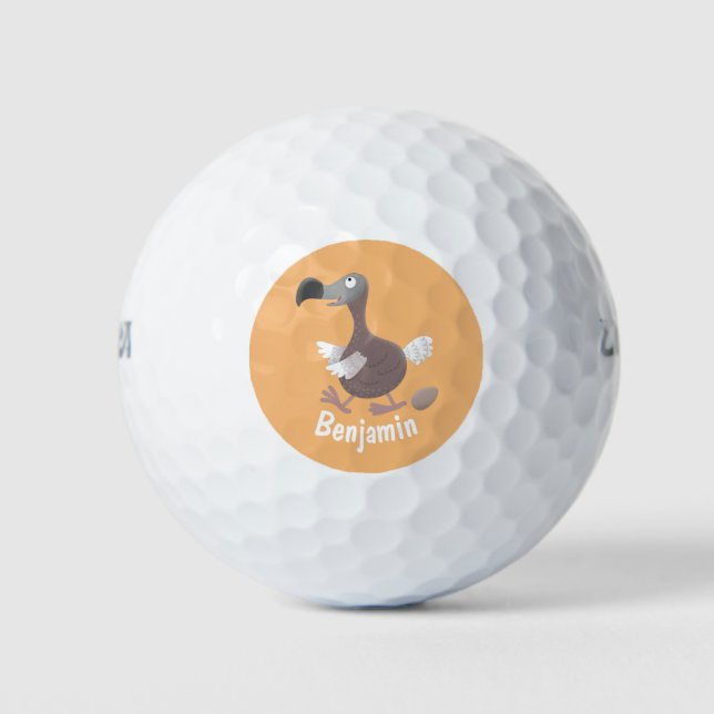 Pelotas De Golf Ilustracion personalizado de pájaro dodo gracioso (Anverso)