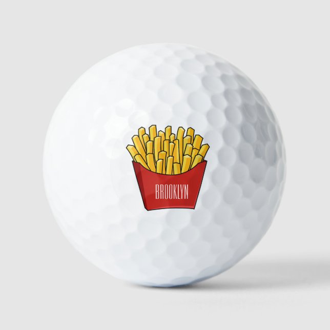 Pelotas De Golf Ilustracion personalizado de patatas fritas (Anverso)