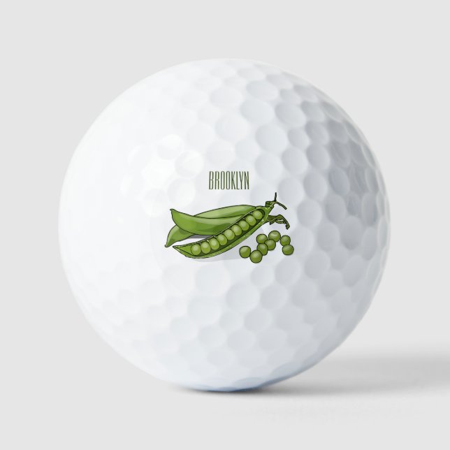 Pelotas De Golf Ilustracion personalizado de Pea (Anverso)