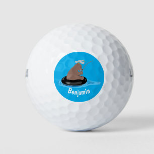 Pelotas De Golf Ilustracion personalizado de pesca de cachorro de 