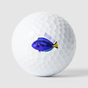 Pelotas De Golf Ilustracion personalizado de pescado tang azul