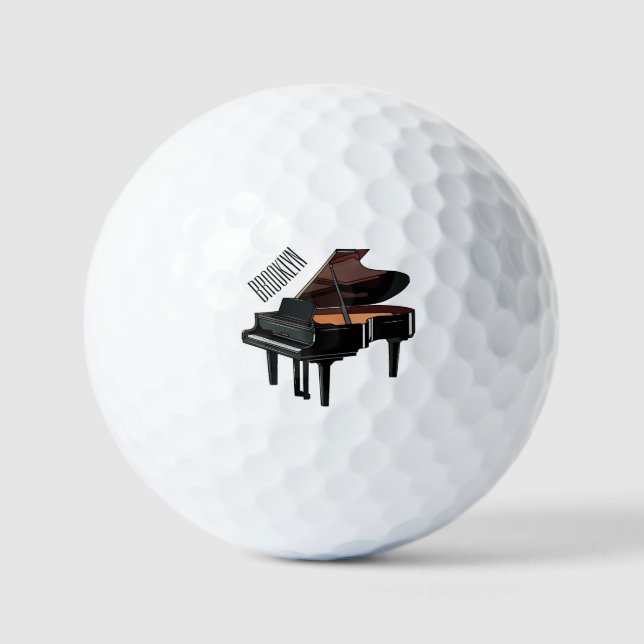 Pelotas De Golf Ilustracion personalizado de piano (Anverso)