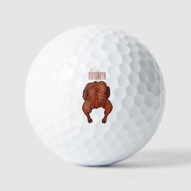 Pelotas De Golf Ilustracion personalizado de pollo asado (Anverso)