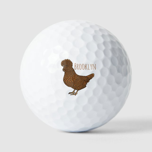 Pelotas De Golf Ilustracion personalizado de pollo polaco Chamois (Anverso)