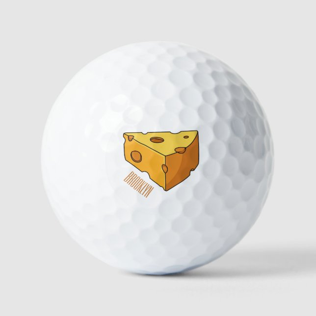Pelotas De Golf Ilustracion personalizado de queso (Anverso)