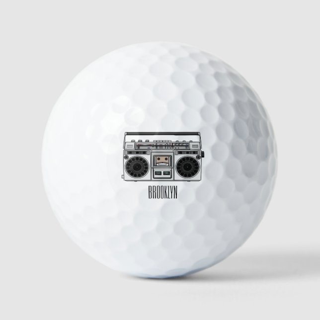 Pelotas De Golf Ilustracion personalizado de radio (Anverso)