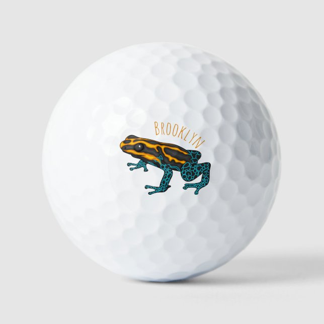 Pelotas De Golf Ilustracion personalizado de rana darda venenosa (Anverso)