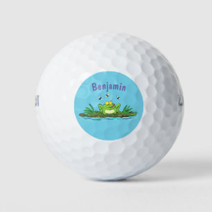 Pelotas De Golf Ilustracion personalizado de rana verde dulce